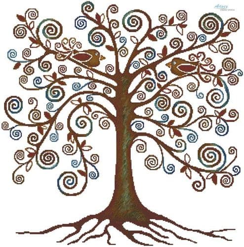 Abstract Tree of Life (No Background) by Artecy printed cross stitch chart