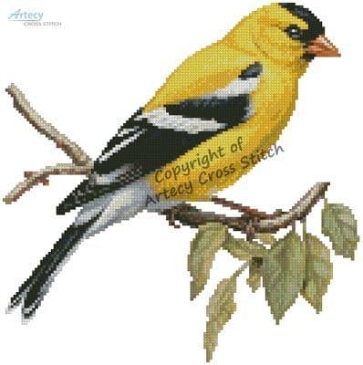 American Goldfinch on a Branch by Artecy printed cross stitch chart