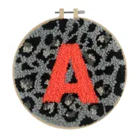 Animal Print Monogram Punch Needle Kit - Yarn and Hoop