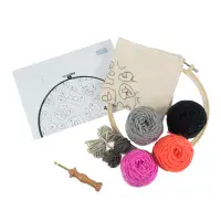 Animal Print Monogram Punch Needle Kit - Yarn and Hoop