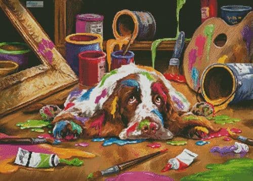 Artistic Dog by Artecy printed cross stitch chart