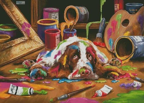 Artistic Dog (Large) by Artecy printed cross stitch chart