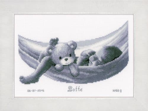 Baby Hammock Birth Record Counted Cross Stitch Kit by Vervaco