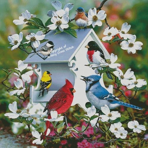 Backyard Birds (Large) by Artecy printed cross stitch chart