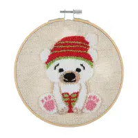Bear Punch Needle Kit - Floss and Hoop