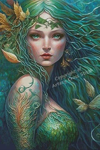 Beautiful Mermaid by Artecy printed cross stitch chart