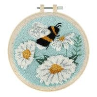 Bee & Flowers Punch Needle Kit - Floss and Hoop