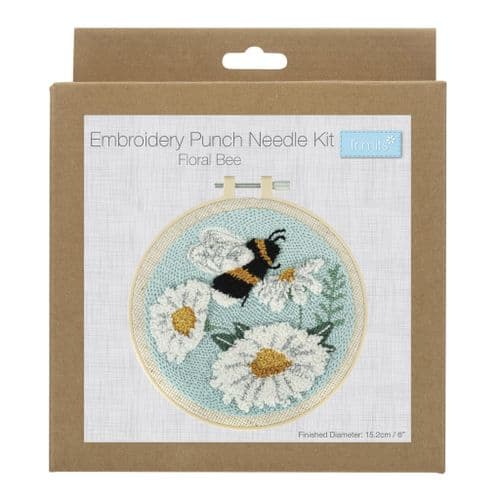 Bee & Flowers Punch Needle Kit - Floss and Hoop
