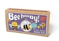Bee Happy! Matchbox Mini Cross Stitch Kit