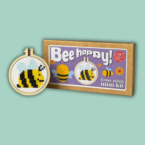 Bee Happy! Matchbox Mini Cross Stitch Kit