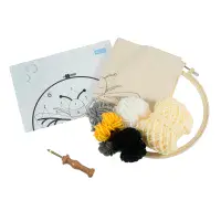 Bee Punch Needle Kit - Yarn and Hoop