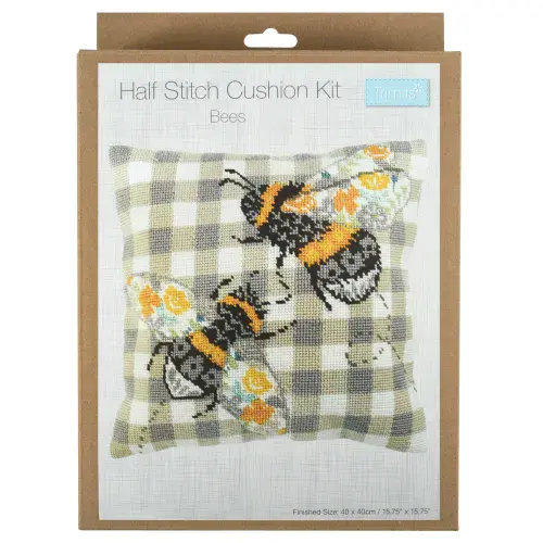 Bees cushion half cross stitch tapestry kit