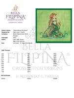 Bella Filipina Mermaid by the Rocks printed cross stitch chart
