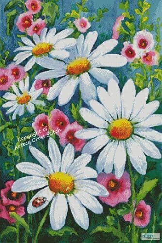 Big Daisies by Artecy printed cross stitch chart