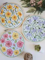 Birth Flower Hoop SAL from Artmishka Designs Project Pack