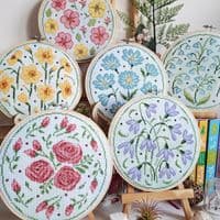 Birth Flower Hoop SAL from Artmishka Designs Project Pack