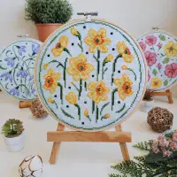 Birth Flower Hoop SAL from Artmishka Designs Project Pack