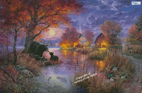 Black Bear Farm (Large) by Artecy printed cross stitch chart