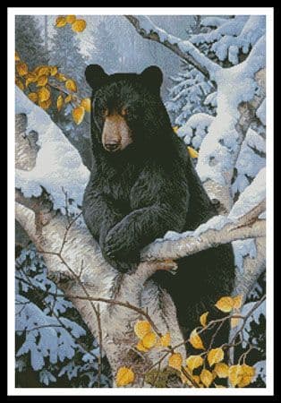 Black Bear Painting by Artecy printed cross stitch chart