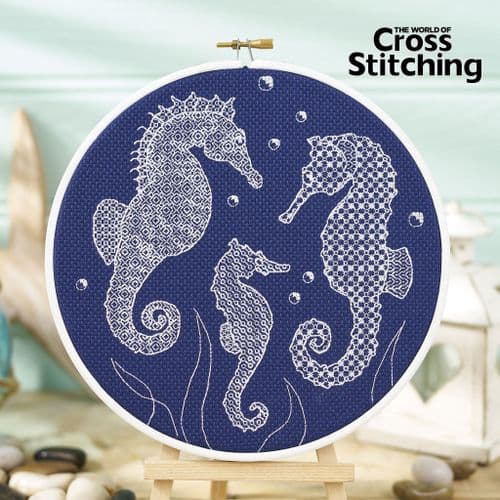 Blackwork Seahorses WOXS Issue 368 project pack