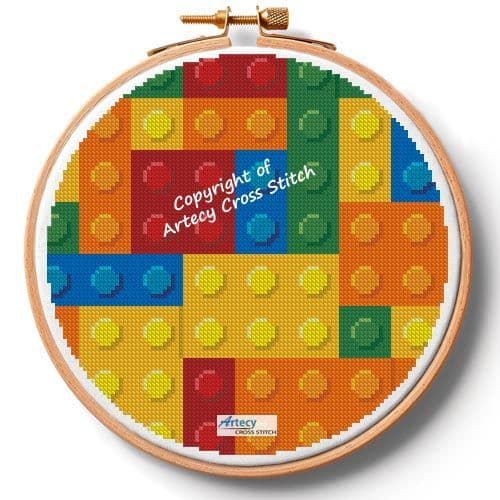 Blocks Hoop (Small) by Artecy printed cross stitch chart