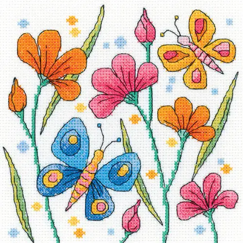 Blue Butterfly cross stitch chart - Karen Carter Collection