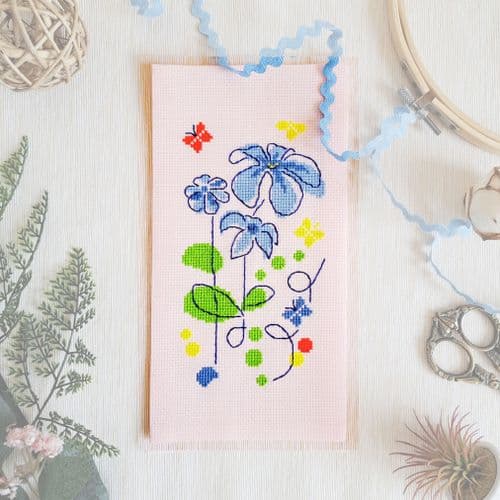 Blue Flowers cross stitch chart by Artmishka Cross Stitch