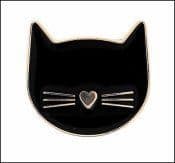 Bohin Black Cat Enamel Needle Minder