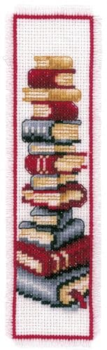 Book Stack Bookmark Counted Cross Stitch Kit by Vervaco