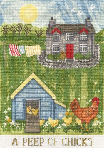 Bothy Threads A Peep Of Chicks cross stitch kit