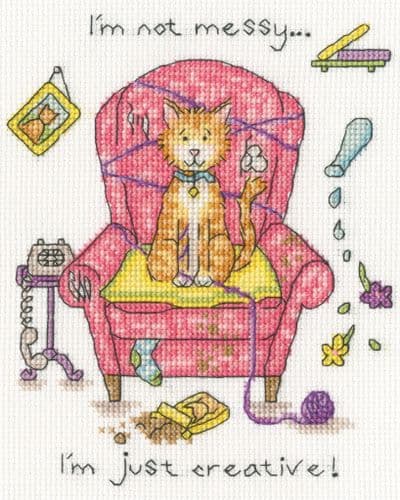 Bothy Threads Crafty Cat cross stitch kit