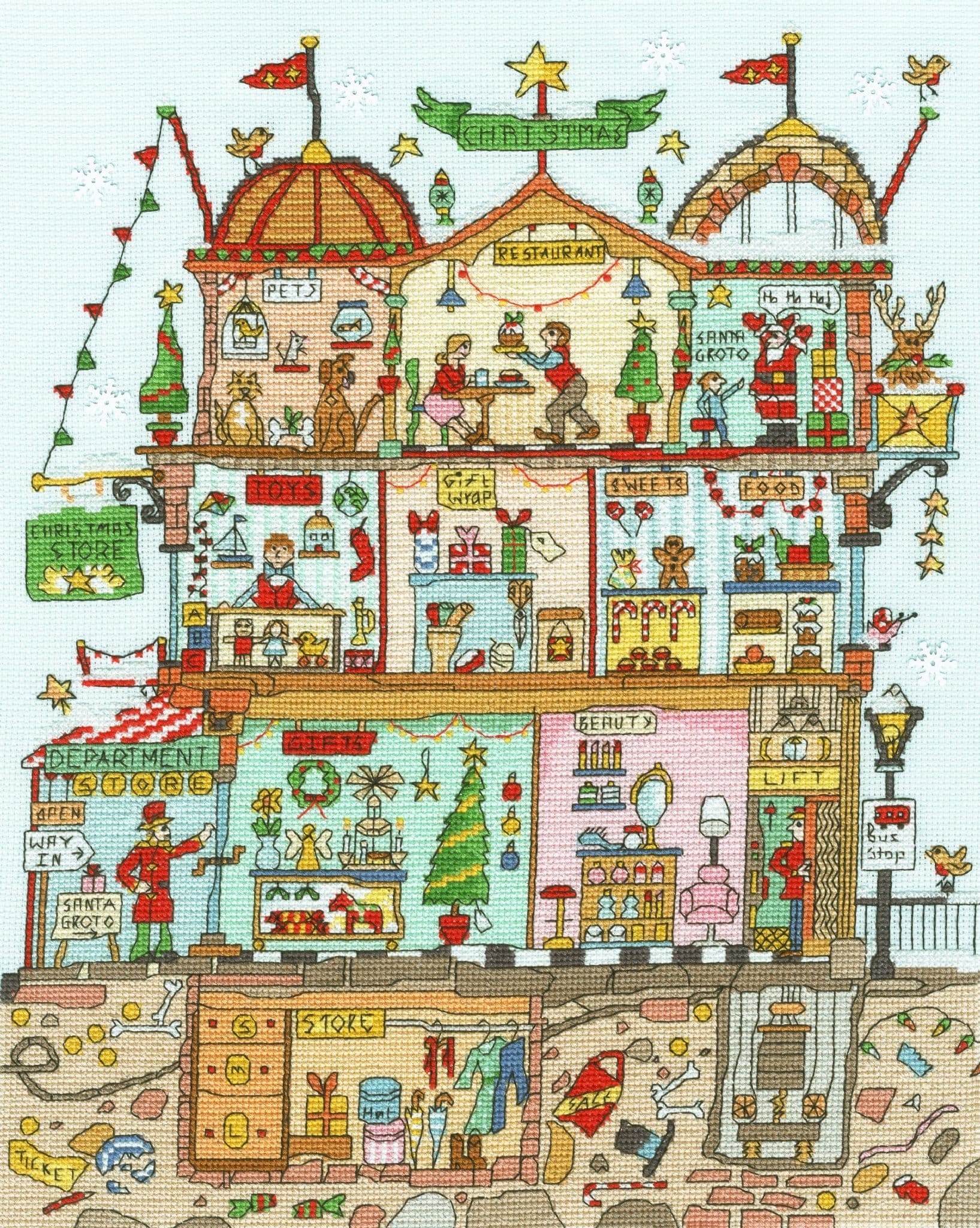 Kit Punto Croce Bothy Threads - Via Dell'Avvento, 34x26 Cm, Con Perline - 2
