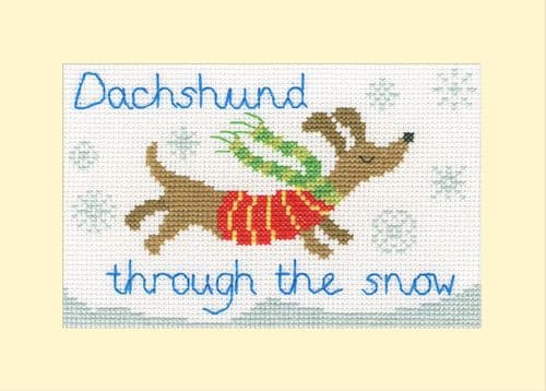 Bothy Threads Dachshund Through The Snow cross stitch kit