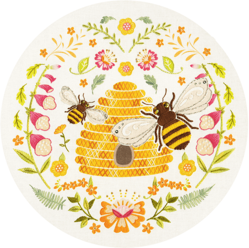 Bothy Threads Folk Bees embroidery kit - BEING DISCONTINUED