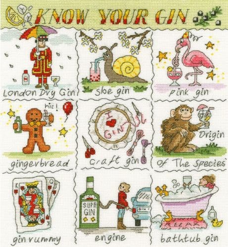 Bothy Threads Know Your Gin cross stitch kit - EXCESS STOCK
