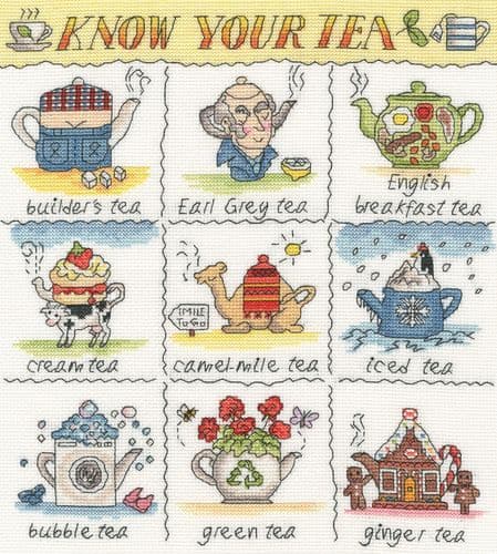 Bothy Threads Know Your Tea cross stitch kit - EXCESS STOCK