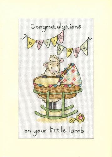 Bothy Threads Little Lamb card cross stitch kit