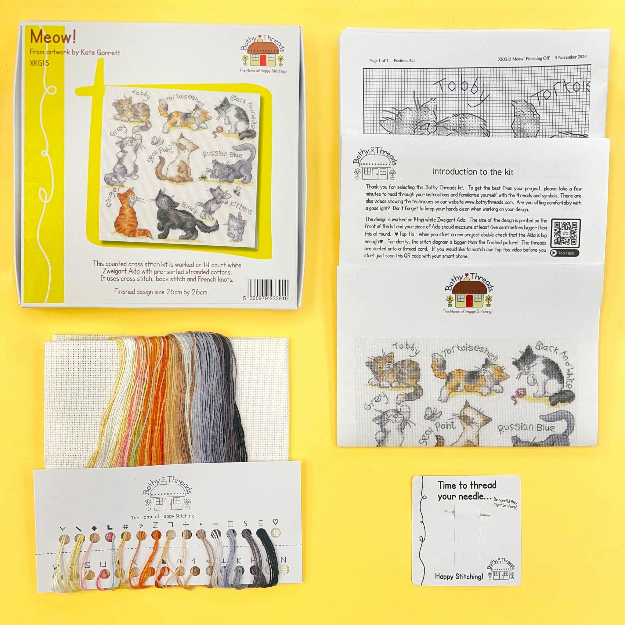 Bothy Threads Meow cross stitch kit