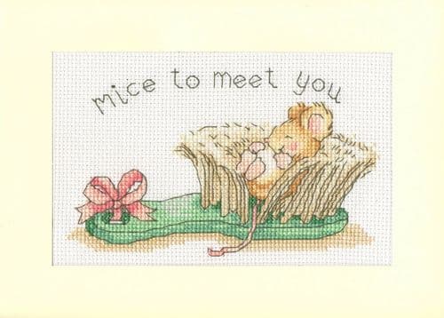 Bothy Threads Mice To Meet You card cross stitch kit
