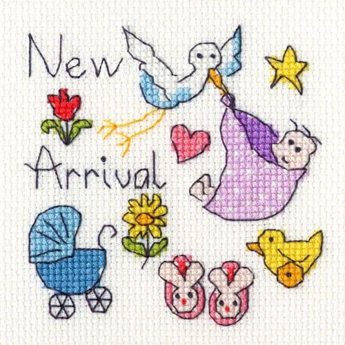 Bothy Threads New Baby Card cross stitch kit