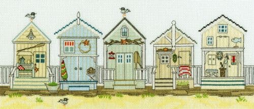 Bothy Threads New England: Beach Huts cross stitch kit