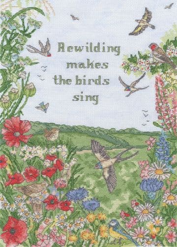 Bothy Threads Rewild and Sing cross stitch kit