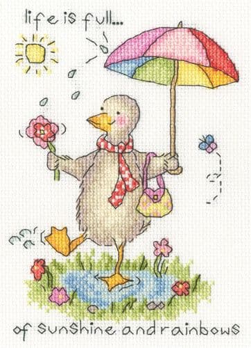 Bothy Threads Sunshine and Rainbows cross stitch kit