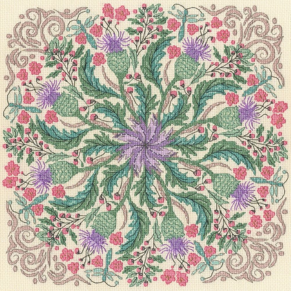 Swirling Threads Bothy Threads Swirling Thistles cross stitch kit