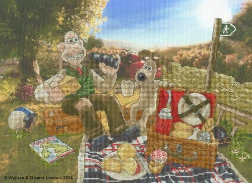 Bothy Threads Wallace & Gromit Countryside Picnic cross stitch kit