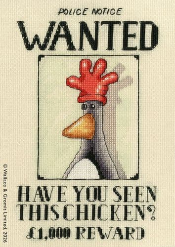 Bothy Threads Wallace & Gromit Have You Seen This Chicken? cross stitch kit