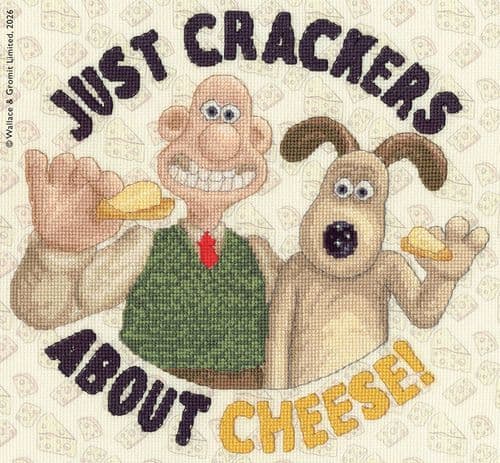 Bothy Threads Wallace & Gromit Just Crackers About Cheese! cross stitch kit