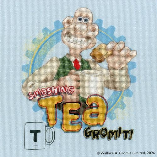 Bothy Threads Wallace & Gromit Smashing Tea! cross stitch kit