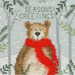 Bothy Threads Xmas Bear cross stitch kit