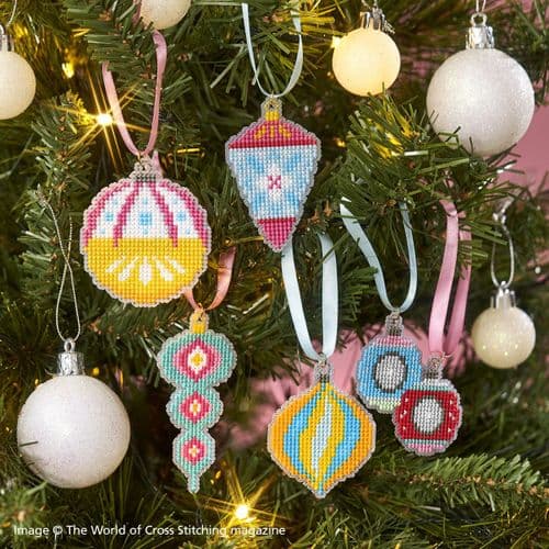 Bright and Bold Retro Baubles WOXS Issue 353 project pack